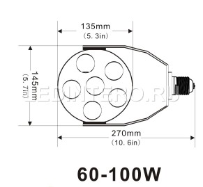 Лампа Е40-замена ДРЛ-250- 80W